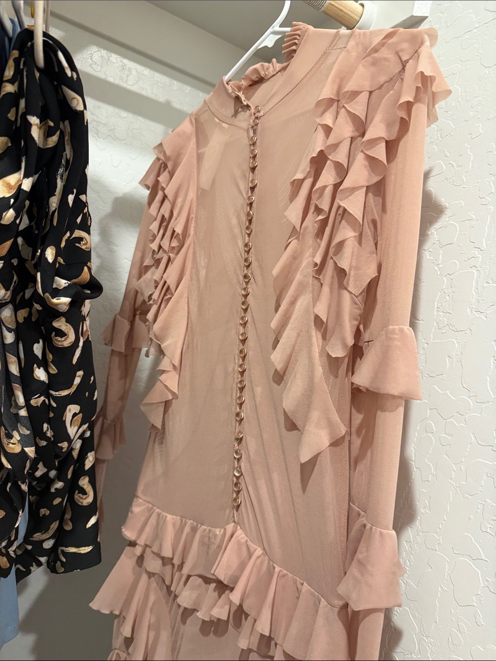Blush Ruffle Long-Sleeve Dress - Elegant Women’s Dress